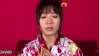 Chiharu's kimono blowjob explodes into hot JAV fuck action!
