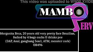 morganita brux 20 years old very pretty face brazilian fucked by 4 huge cocks dap pissing anal gangbang 5on1 atm monster cock ob496
