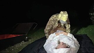 eating pussy and wife fucked at man camp
