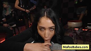 watch this natural busty brunette slut nia bleu fucked by brett maker while a band rehearses