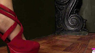 Hot Brunette With Tattoos Aimee Black Sucks Dick And Swallows Wearing High Heels