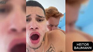 Young guy enjoys neighbor's big cock