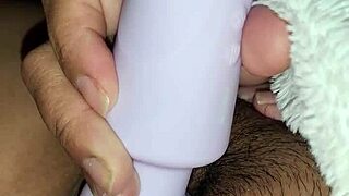 Masturbation with toy on wet pussy ending