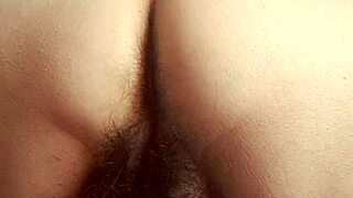 wife performs pelvic movements during yoga