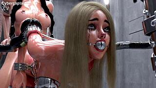 Slave girls in metal bondage