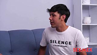 Threesome with boyfriend and step-brother Maria Rojas in quickie.