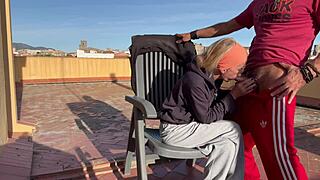 did you see me suck my neighbor's cock and swallow cum on the terrace