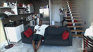 Sara Jay Spreads Butt Riding Jizz Bizz's Monster Cock