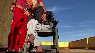 did you see me suck my neighbor's cock and swallow cum on the terrace