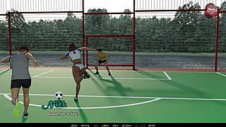 Let's play Sandstorm part 4 with big tits and handjob action