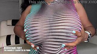 Big creamy pussy squirts during solo masturbation