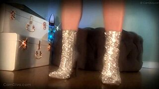 Mesmerize Her Slave With Sparkle Boots