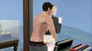 Boss fucks wife in office, cheating erotic story series in Sims 4 porn