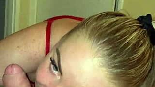 step sister goes to toilet while step brother waits with big dick for her to suck