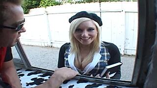 blonde kylie reese rides his monster cock on the bed