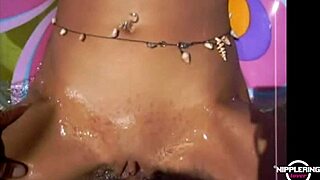 nippleringlover horny fucking outdoor in the sea by the beach pierced nipples and pussy