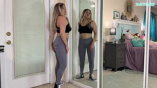 Sexy milf gym workout clothes try on haul - sfw - tabithaxxx