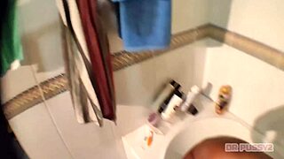 Deepthroat slow motion blowjob on big black cock