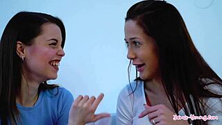 Hot and shy girl in casting interview.