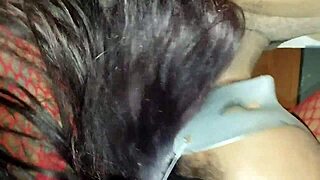 Feeling intense pleasure sucking her best friend's giant cock on all fours