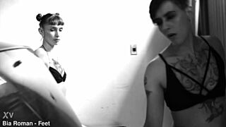 Blonde Brunette Threesome With Foot Fetish And Deepthroat