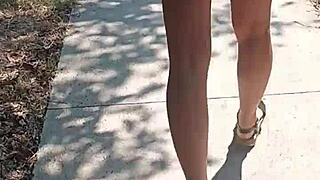 publicly on the street naked