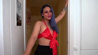 wife passionately gives her cute girlfriend's ass for husband's birthday in sheer