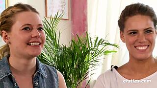 Sensual Lesbian Girls Have Fun with Nice Dildo