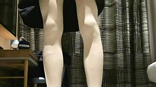 Can This Tranny Femboy Handle Her Huge Cumshot in Black Dress?