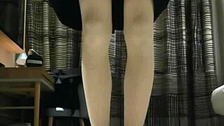 Can This Tranny Femboy Handle Her Huge Cumshot in Black Dress?