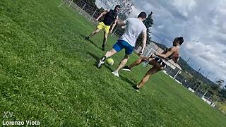 French Cheerleader Pisses During Anal DP