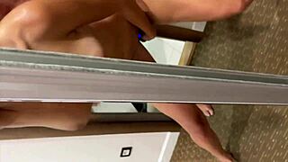 Watch me creampie my ex girlfriend's giant pussy in the mirror quickie