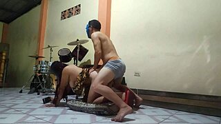 Stepmom seduces stepson for riding fuck.