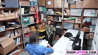 Shoplifting teen 18+ choose cock over cops with blowjob and hardcore punishment 😈