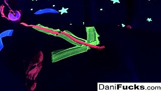 Sexy pornstar Dani Daniels plays with her hot wet pussy