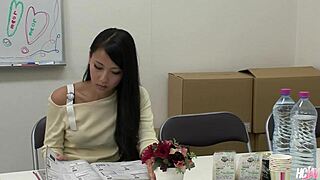 Japanese Cutie Ren Azumi Enjoys Two Cocks