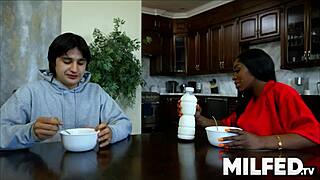 Busty Ebony Stepmom Pleasures Me Next To Pa