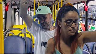 Young student gets fucked on the bus in public