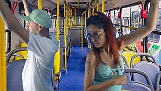 Young student gets fucked on the bus in public