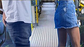 Young student gets fucked on the bus in public