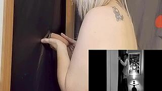 Intense cock sucking at gloryhole with deepthroat and cum swallowing!