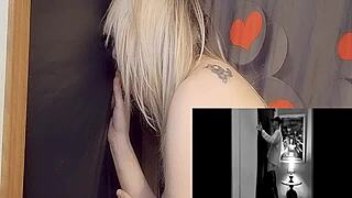 Intense cock sucking at gloryhole with deepthroat and cum swallowing!