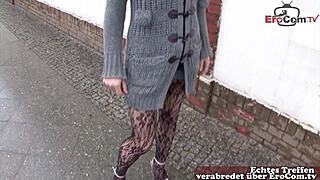 Normal German girl convinced for sex casting on street 😏