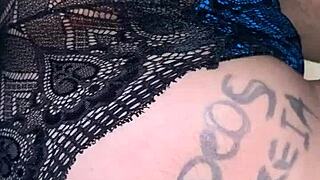 He tries to finger her tight ass in this amateur scene