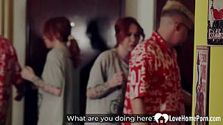 Hot step mom with red hair gets pounded hard in her pussy?