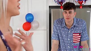 the cheating stepmom stars in stripes with stepson's cum