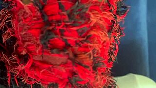 Wow, ebony babe squirting wet through shorts in full video!