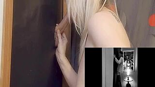 Intense cock sucking at gloryhole with deepthroat and cum swallowing!