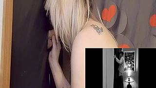 Intense cock sucking at gloryhole with deepthroat and cum swallowing!