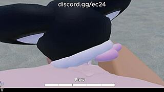 Enjoying a playful beach moment with a roblox-inspired girl.